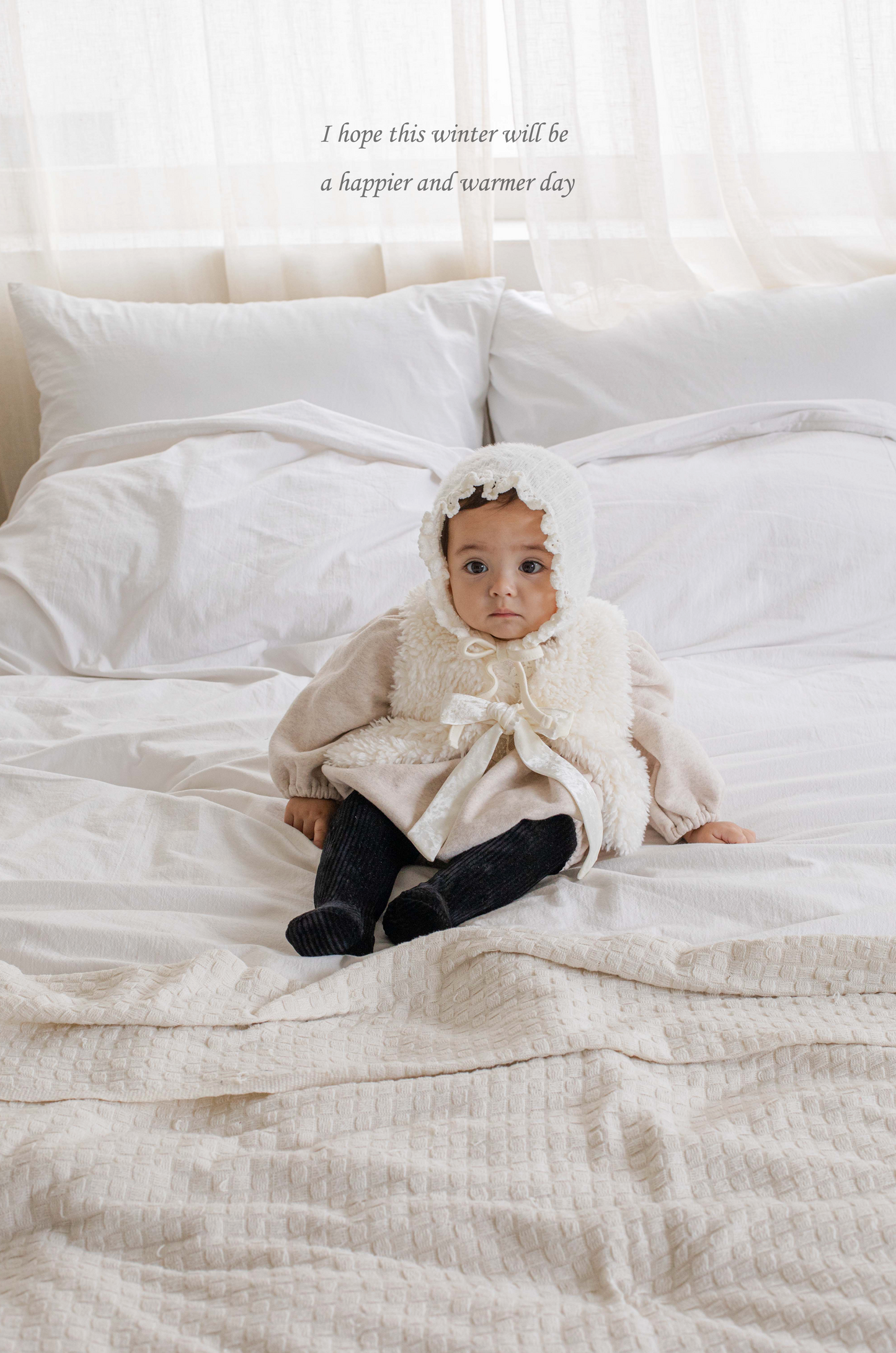 韓國童裝 25秋冬 | MD25434 Lace Bonnet (3-24m)