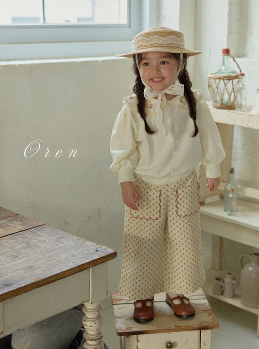 韓國童裝 26春 |  OR54 Belle Embroidered Pants (85~120cm)