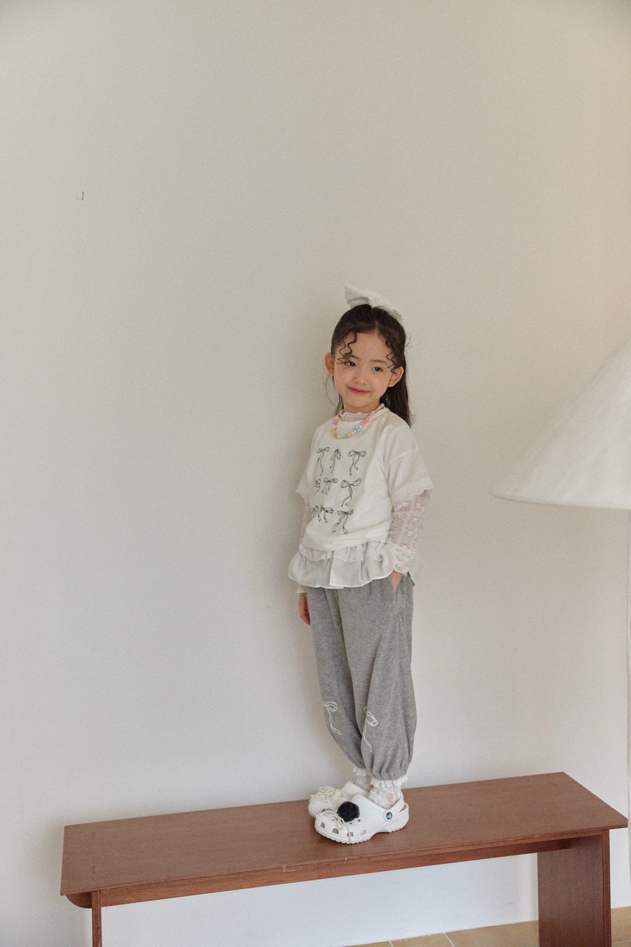 韓國童裝 26春 | BB26108 Berry Cozy Ribbon Pants 蝴蝶結長褲