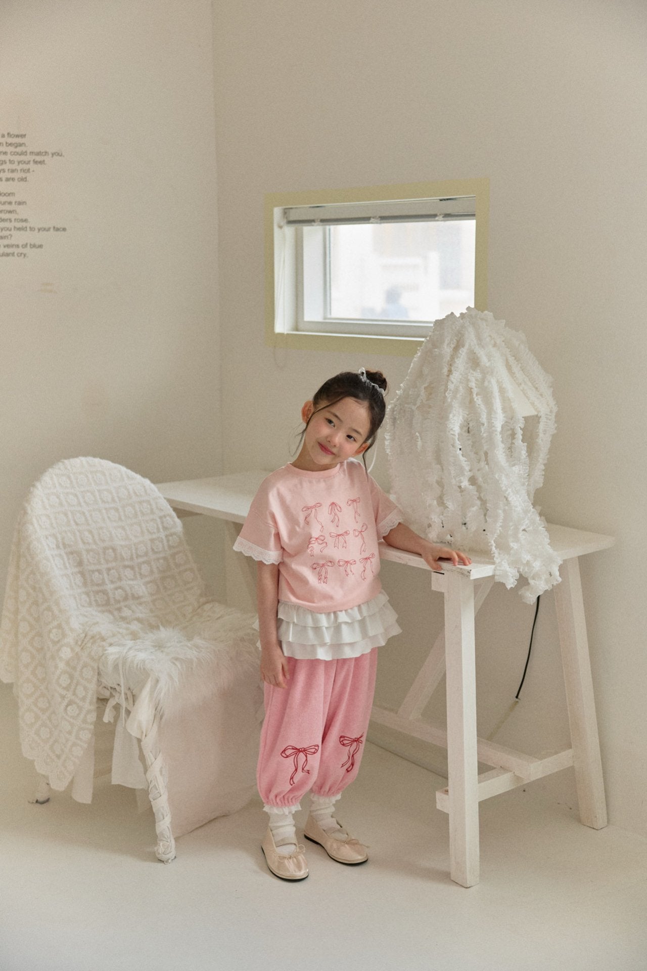 韓國童裝 26春 | BB26108 Berry Cozy Ribbon Pants 蝴蝶結長褲