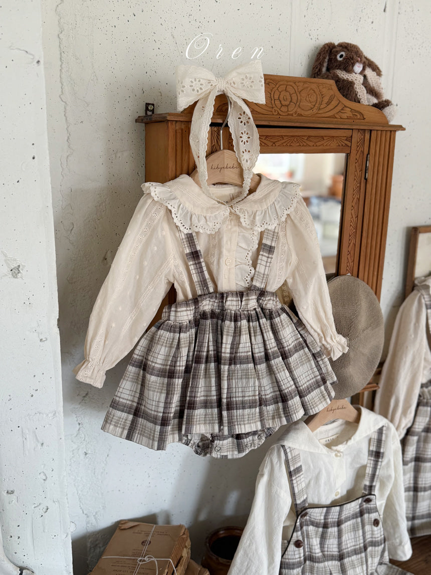 韓國童裝 26春 |  OR74 Check Bloomers Skirt (75~90cm)