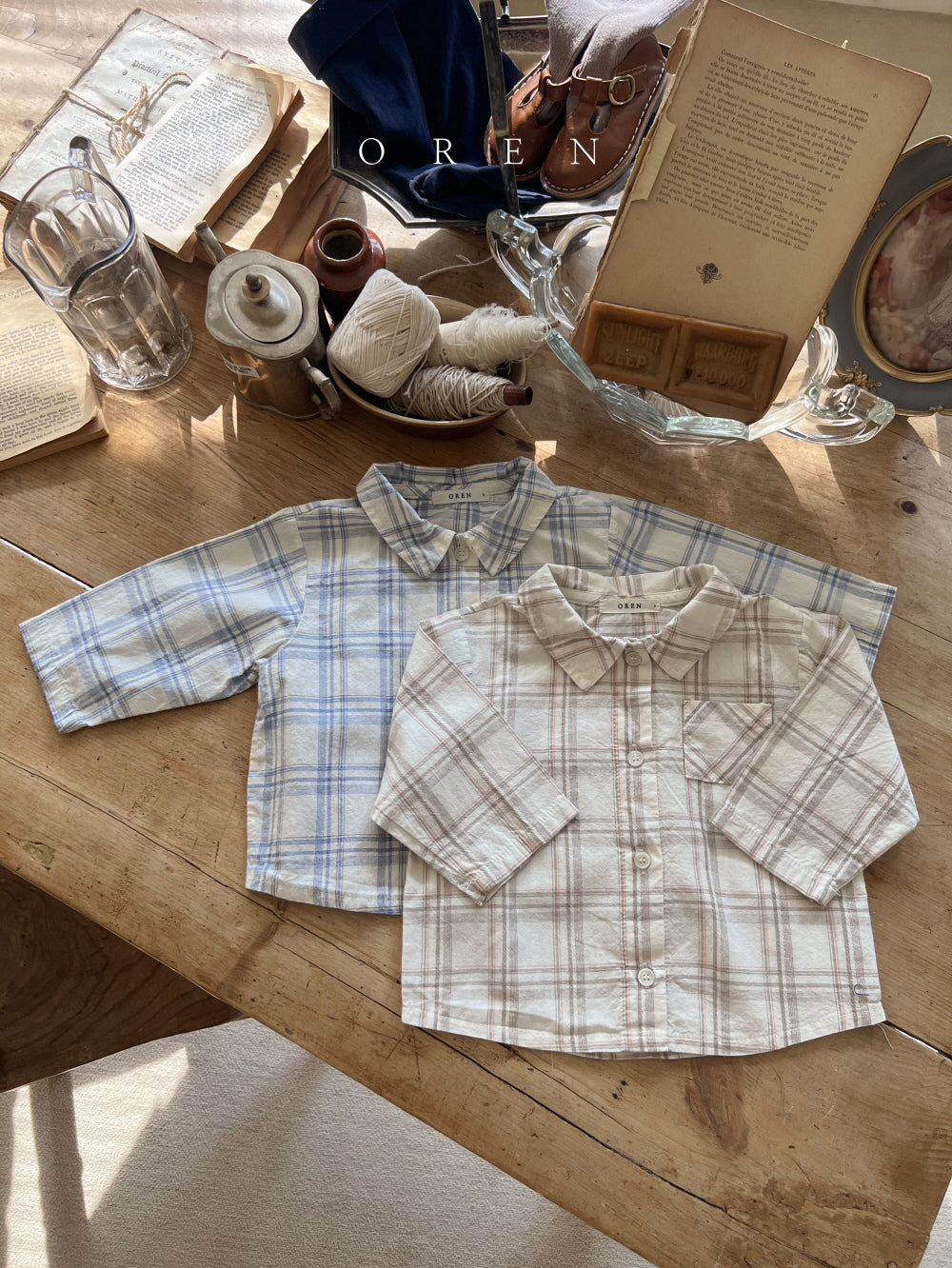 現貨▷ 韓國童裝 25春 | OR25158 SHIRT (90/100)