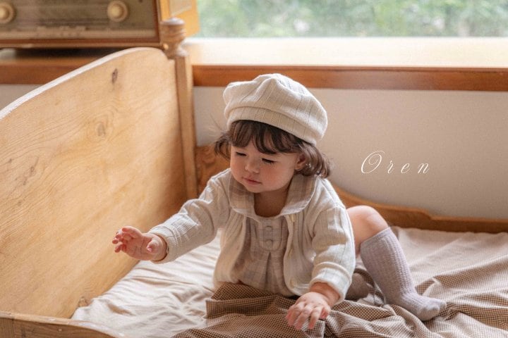 現貨▷ 韓國童裝 OREN Cardigan + Beret Set