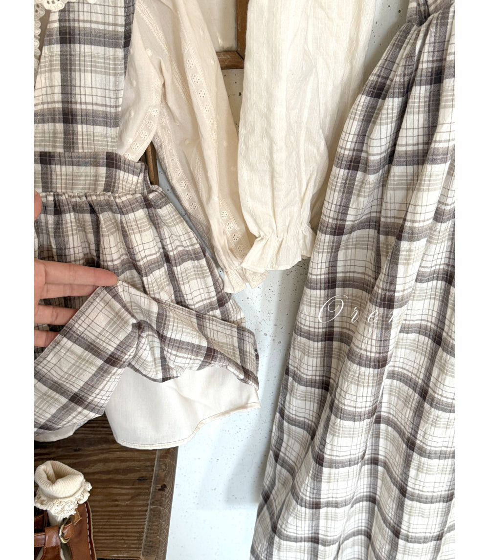 韓國童裝 26春 |  OR76 Check one-piece dress (85~120cm)