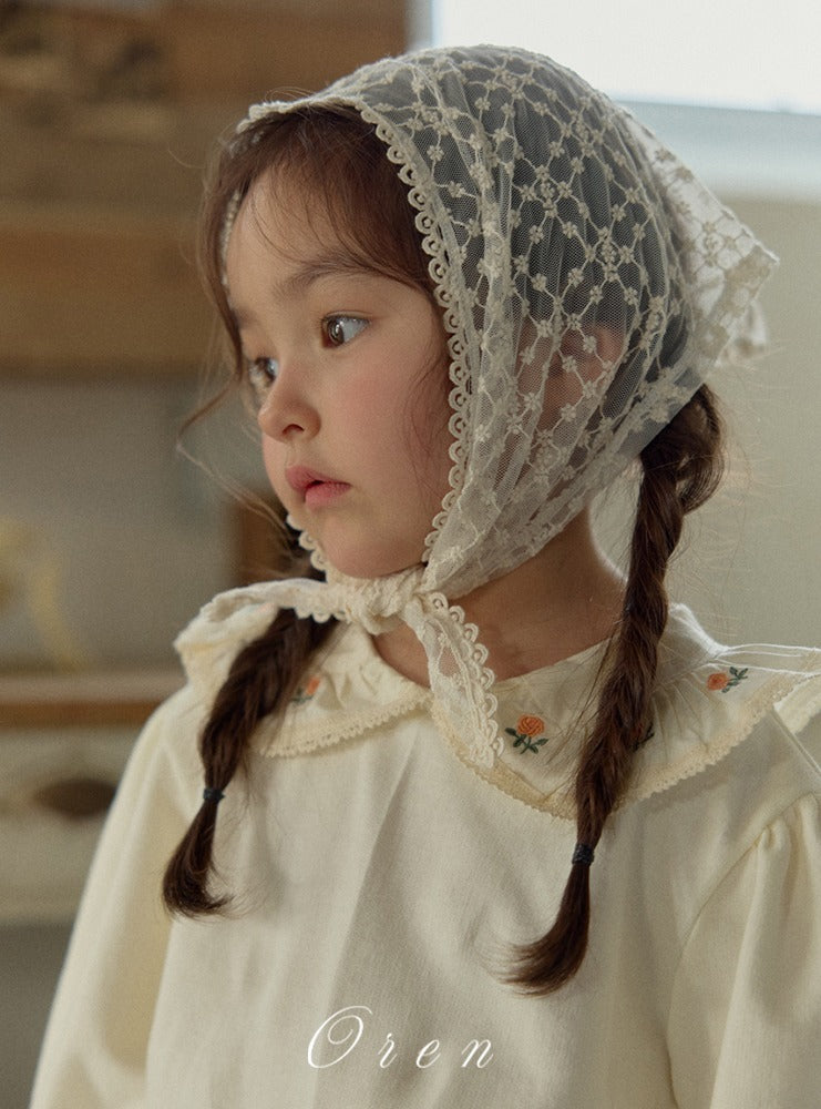 韓國童裝 26春 |  OR84 Arabella Lace Trim Hood