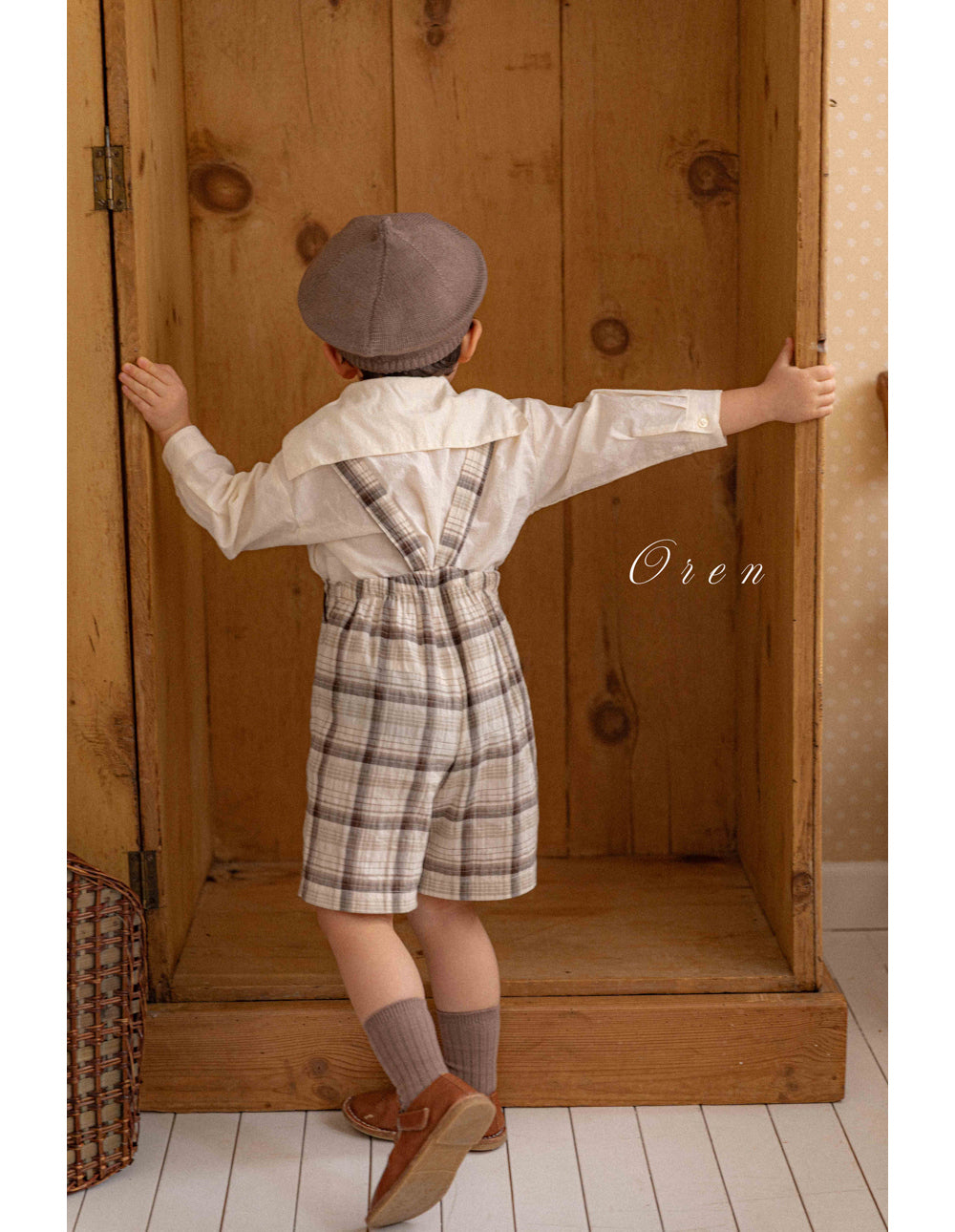 韓國童裝 26春 |  OR77 Check Overall (85~120cm)