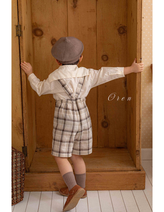 韓國童裝 26春 |  OR77 Check Overall (85~120cm)
