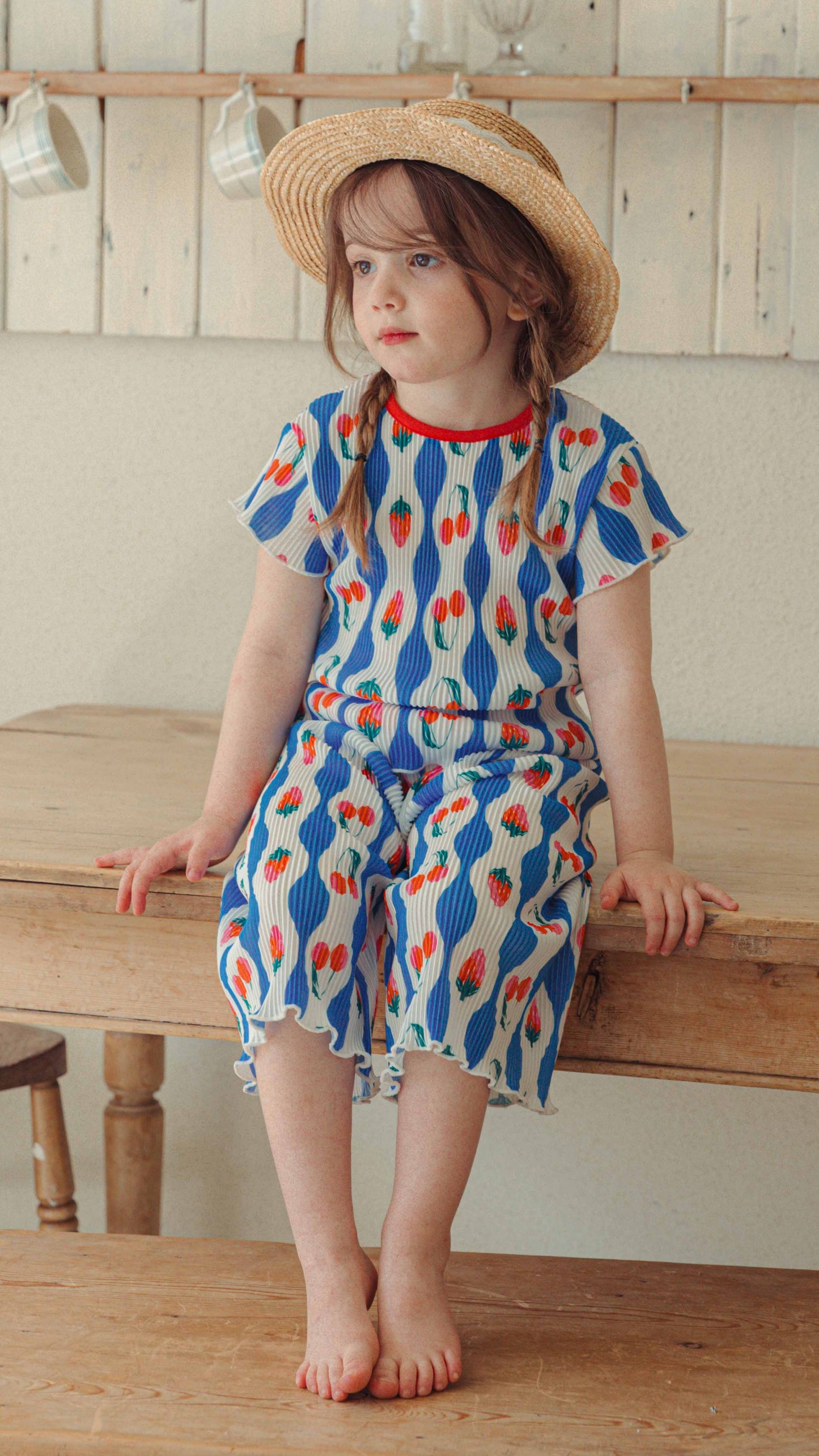 韓國童裝 26夏| CR19 Strawberry Pleats SET (80-125cm)