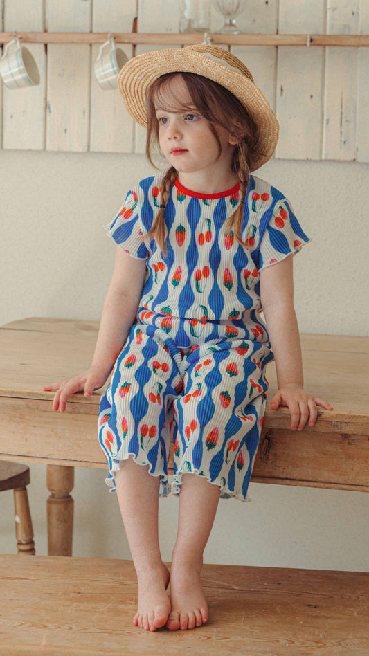 韓國童裝 26夏| CR19 Strawberry Pleats SET (80-125cm)