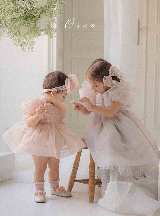 韓國童裝 26春 | OR24 Serena Pintuck Organza Suit