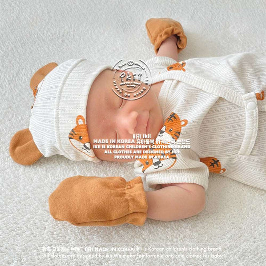 (現貨✨) ikii - Tiger Newborn Set 老虎仔初生套裝 (連帽, 手套) - FLO | FLOWERKKOCH 