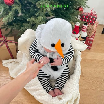 韓國童裝 25秋冬 | JE25408 Snowman 2-set (Suit+Hat)