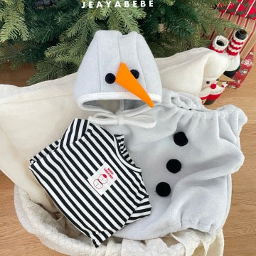 韓國童裝 25秋冬 | JE25408 Snowman 2-set (Suit+Hat)