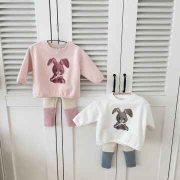 韓國童裝 25秋冬 | JE25413 Legging & Rabbit Tee Set