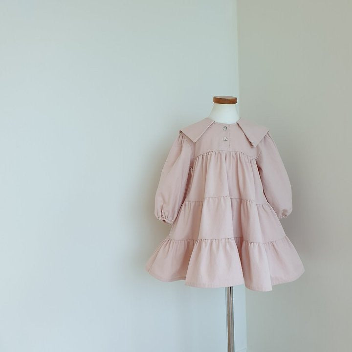韓國童裝 26秋| EL02 Sailor Cancan Dress (Pink/Beige) (85-120)