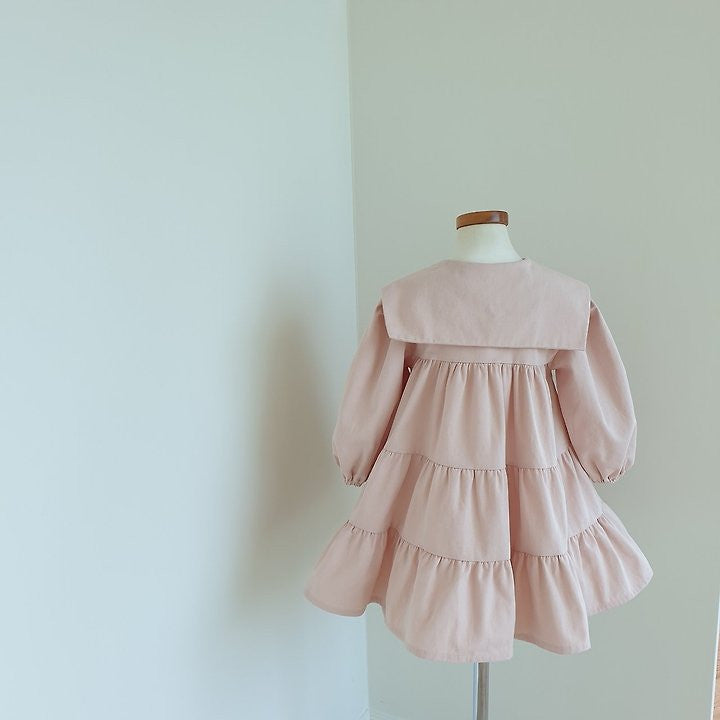 韓國童裝 26秋| EL02 Sailor Cancan Dress (Pink/Beige) (85-120)