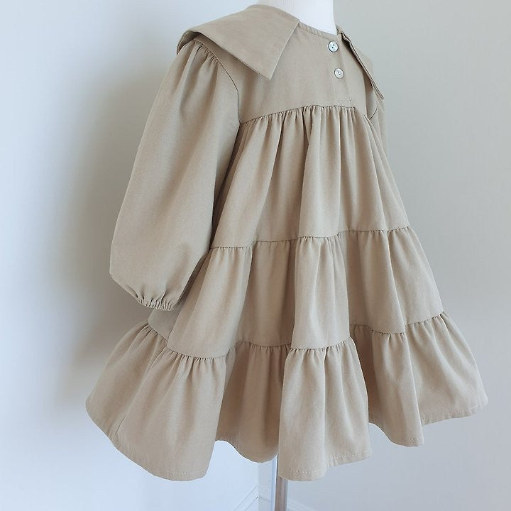 韓國童裝 26秋| EL02 Sailor Cancan Dress (Pink/Beige) (85-120)