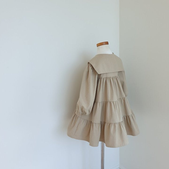 韓國童裝 26秋| EL02 Sailor Cancan Dress (Pink/Beige) (85-120)