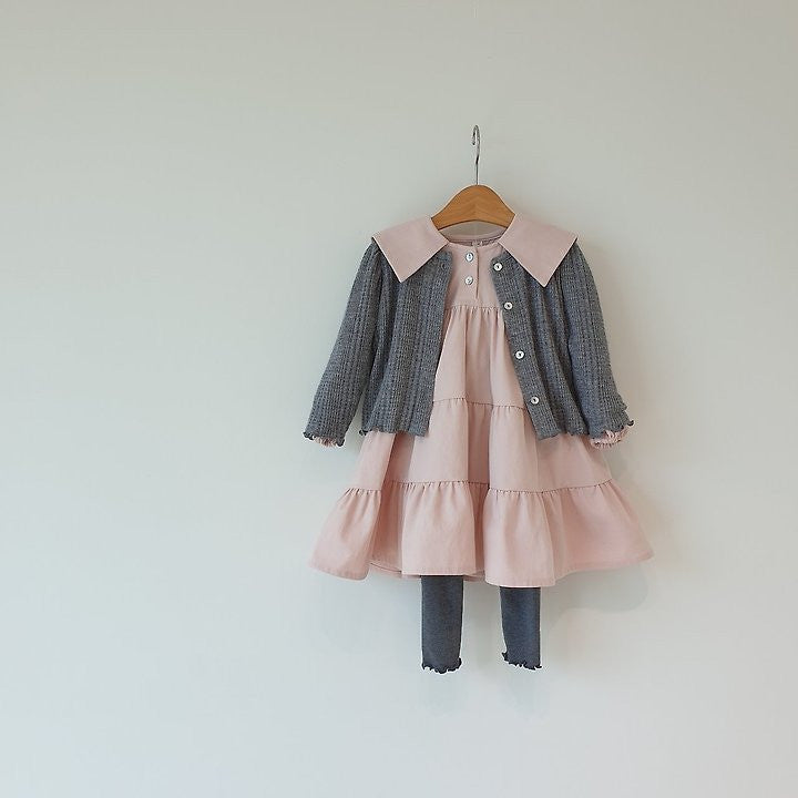 韓國童裝 26秋| EL02 Sailor Cancan Dress (Pink/Beige) (85-120)