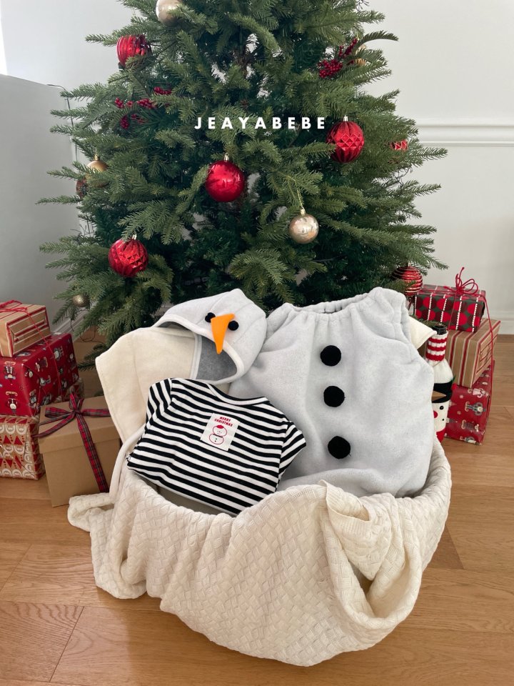 韓國童裝 25秋冬 | JE25408 Snowman 2-set (Suit+Hat)