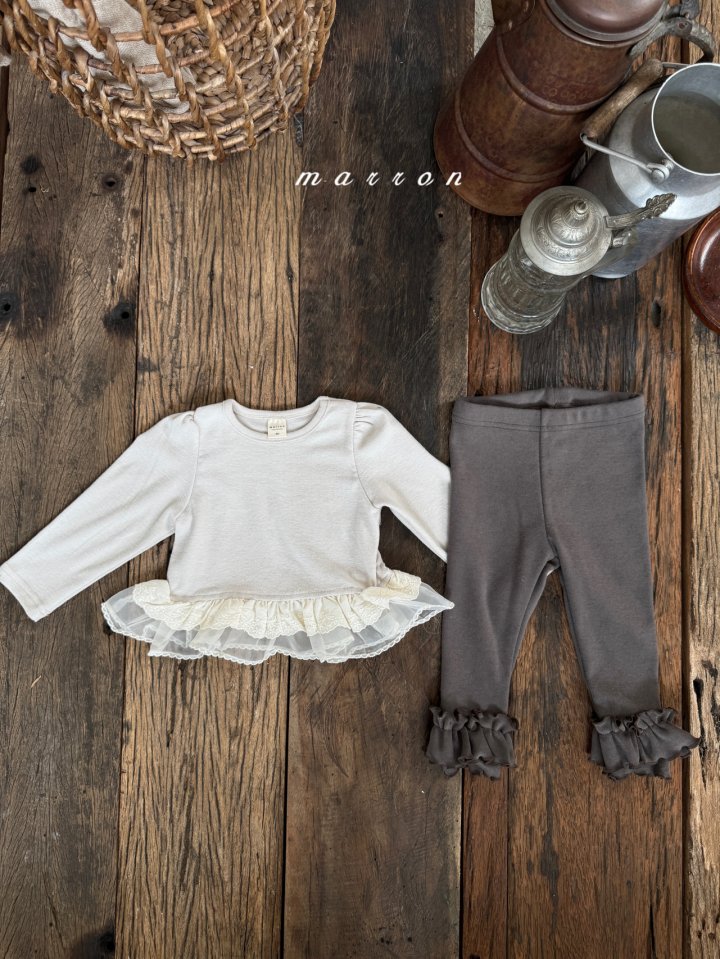 韓國童裝 25秋冬 | MA25434 FRILLED LACE T-SHIRT (BABY & KIDS)