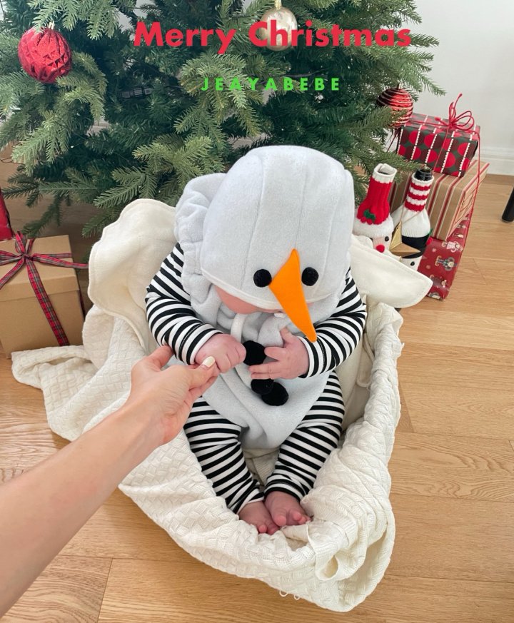 韓國童裝 25秋冬 | JE25408 Snowman 2-set (Suit+Hat)