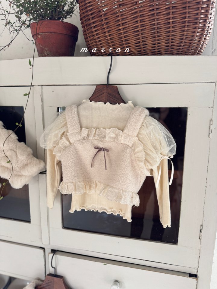 韓國童裝 25秋冬 | MA25446 RIBBON FUR BUSTIER (BABY & KIDS)