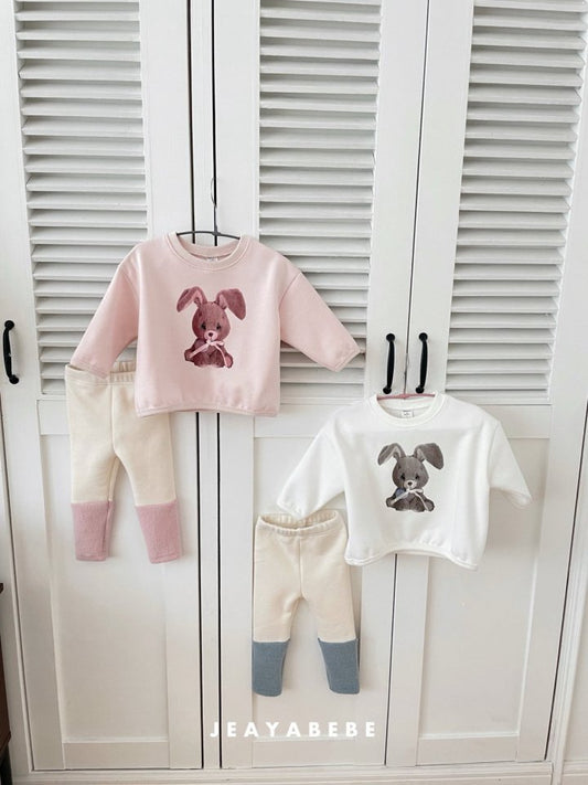 韓國童裝 25秋冬 | JE25413 Legging & Rabbit Tee Set