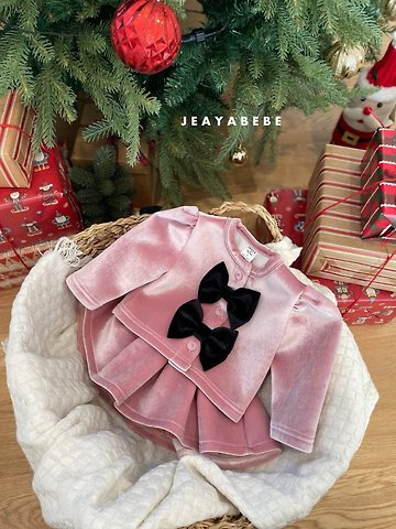 韓國童裝 25秋冬 | JE25415 Ribbon Baby Suit