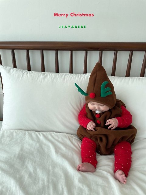 韓國童裝 25秋冬 | JE25406 Deer 2-set (Suit+Hat)