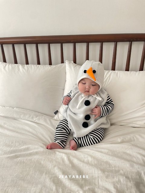 韓國童裝 25秋冬 | JE25408 Snowman 2-set (Suit+Hat)