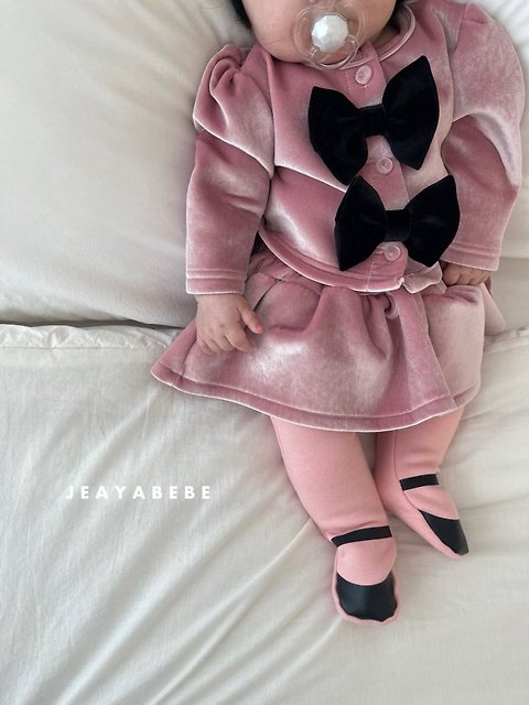 韓國童裝 25秋冬 | JE25415 Ribbon Baby Suit