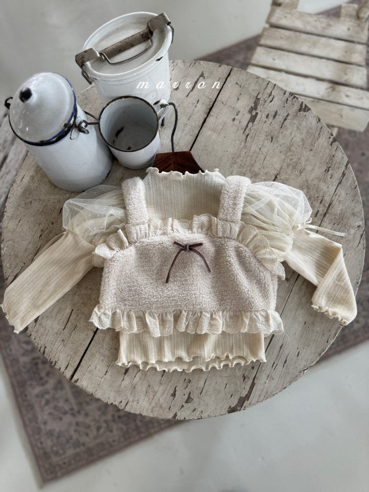 韓國童裝 25秋冬 | MA25446 RIBBON FUR BUSTIER (BABY & KIDS)