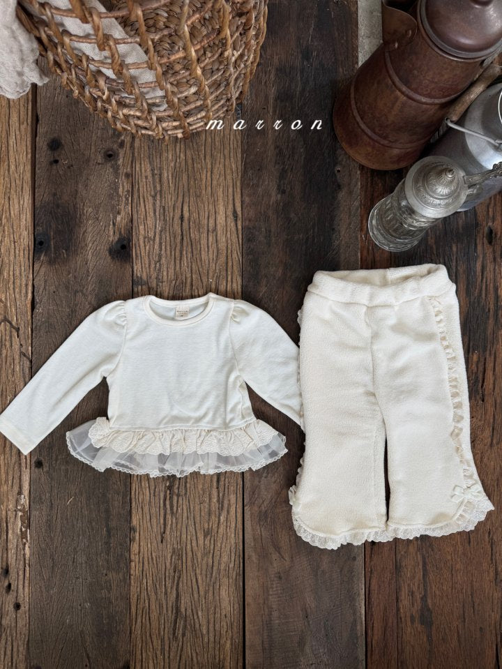 韓國童裝 25秋冬 | MA25434 FRILLED LACE T-SHIRT (BABY & KIDS)