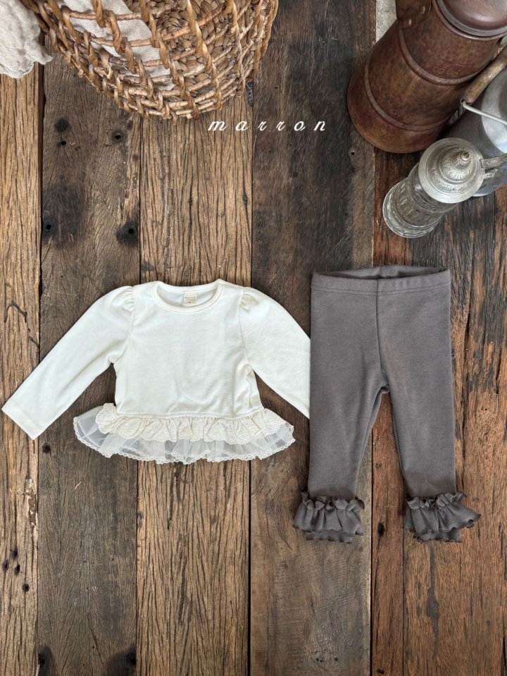 韓國童裝 25秋冬 | MA25434 FRILLED LACE T-SHIRT (BABY & KIDS)
