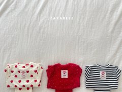 韓國童裝 25秋冬 | JE25416 Heart Dot Stripe Set