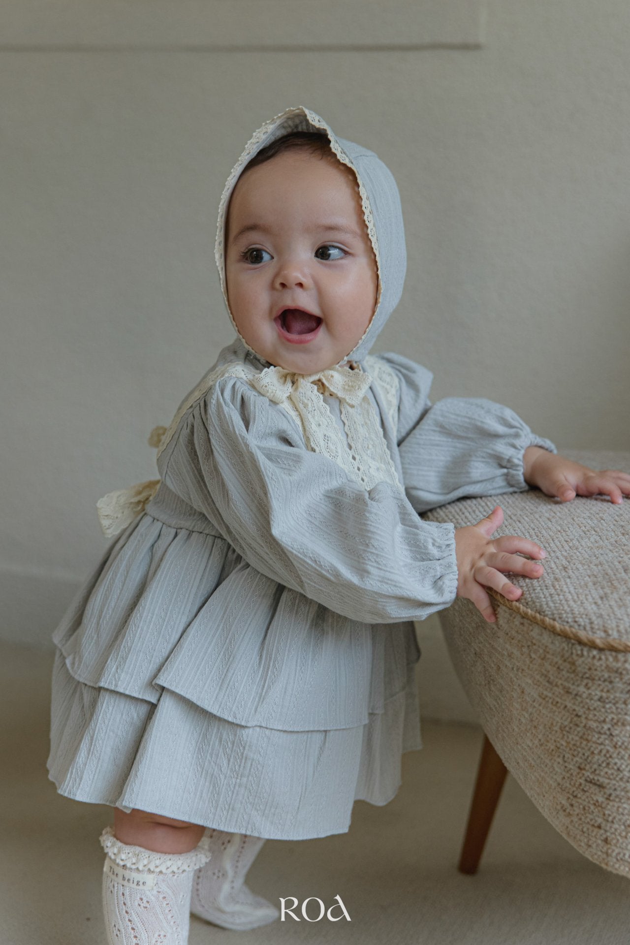 韓國童裝 25秋 | RO25313 Amber Baby Suit with Bonnet