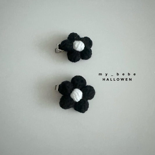 Halloween 萬聖節系列 > mybebe Halloween black flower hairpin (handmade)
