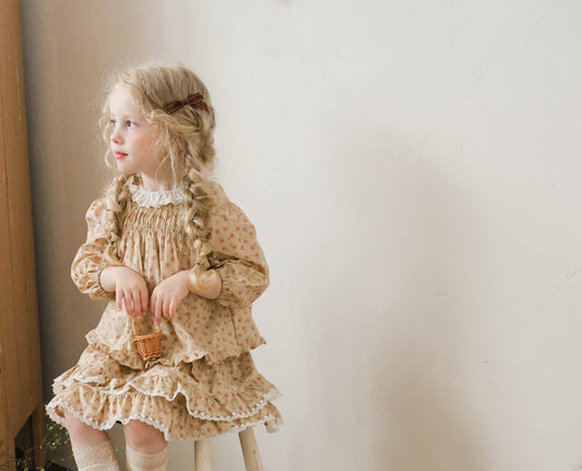 韓國童裝 25秋 | FU25326 Mui Blouse & Ronnie Skirt Set