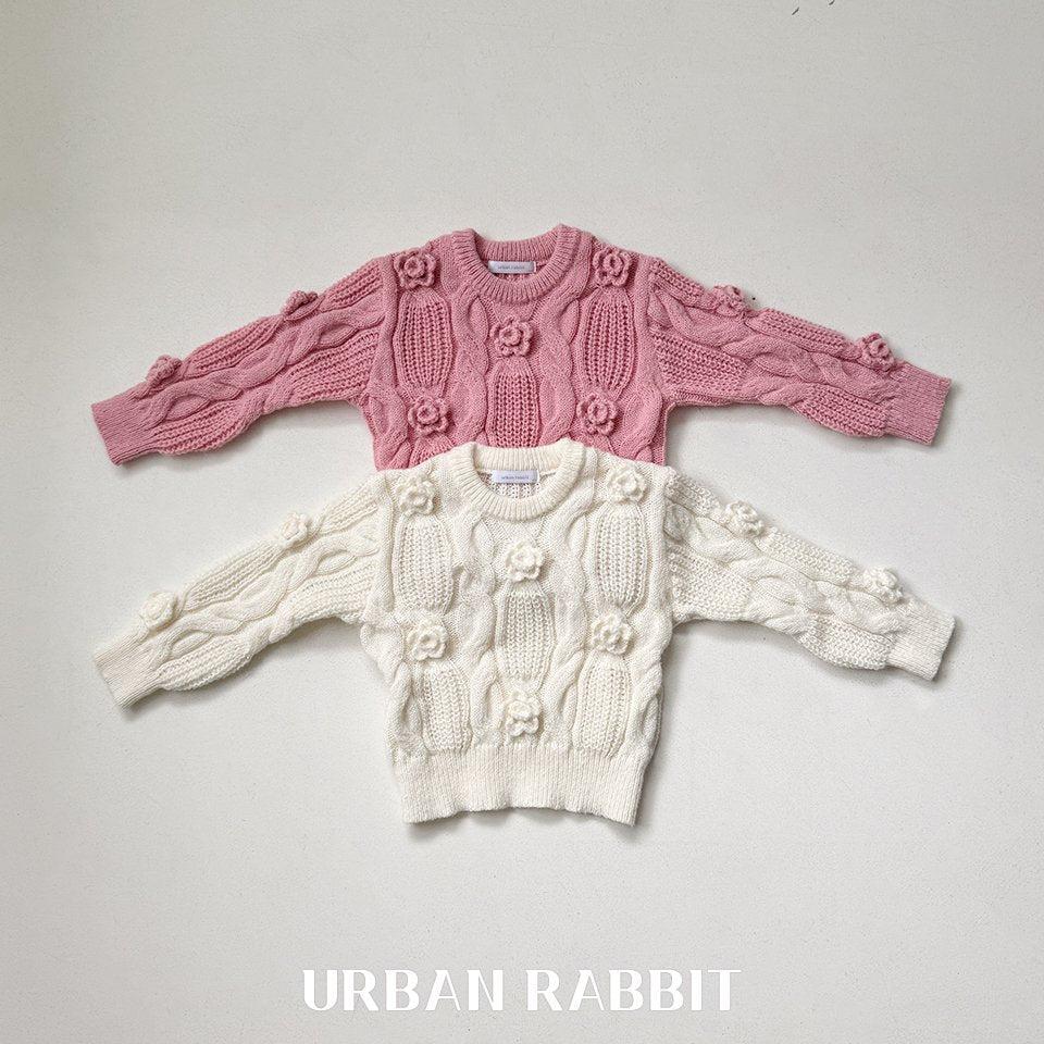 韓國童裝 25秋 | UR25304 Rose knit top