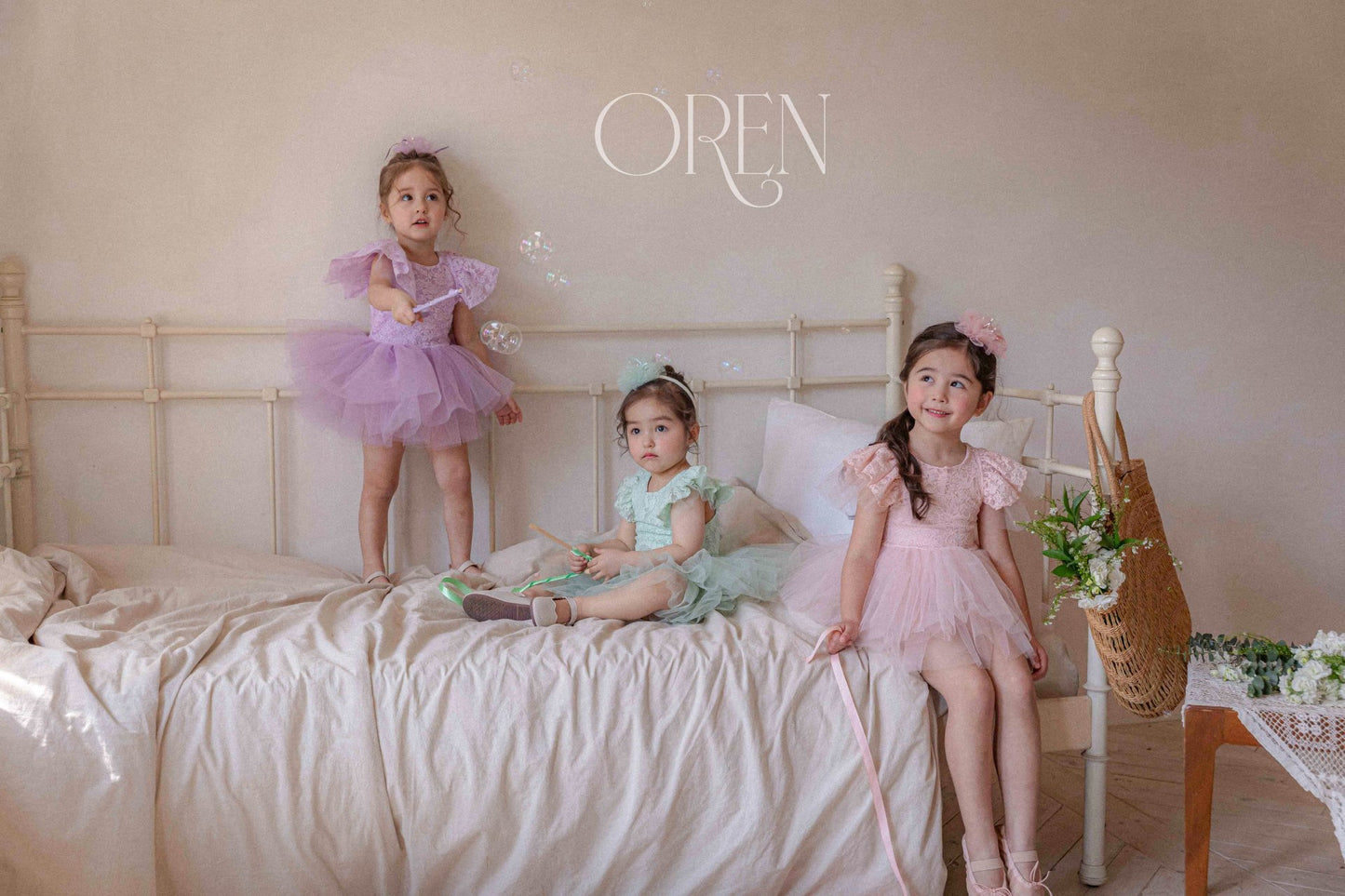 韓國童裝 25夏 | OR25259 Tinkerbell lace ballet kids dress