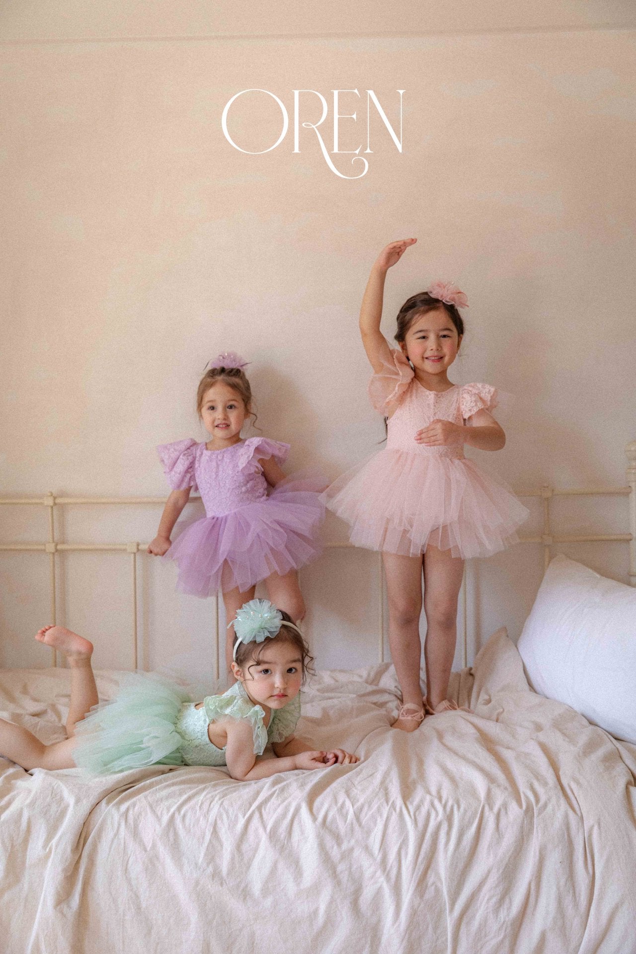韓國童裝 25夏 | OR25259 Tinkerbell lace ballet kids dress