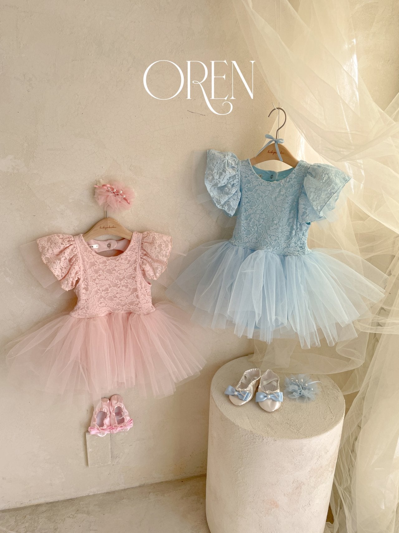 韓國童裝 25夏 | OR25259 Tinkerbell lace ballet kids dress