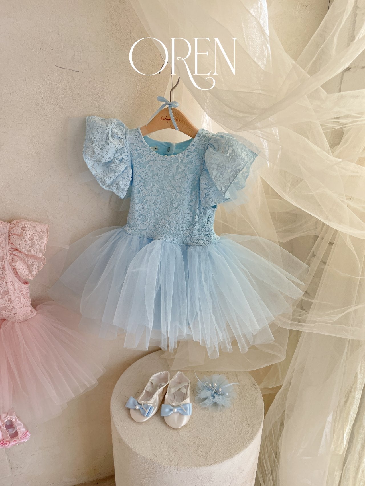 韓國童裝 25夏 | OR25259 Tinkerbell lace ballet kids dress