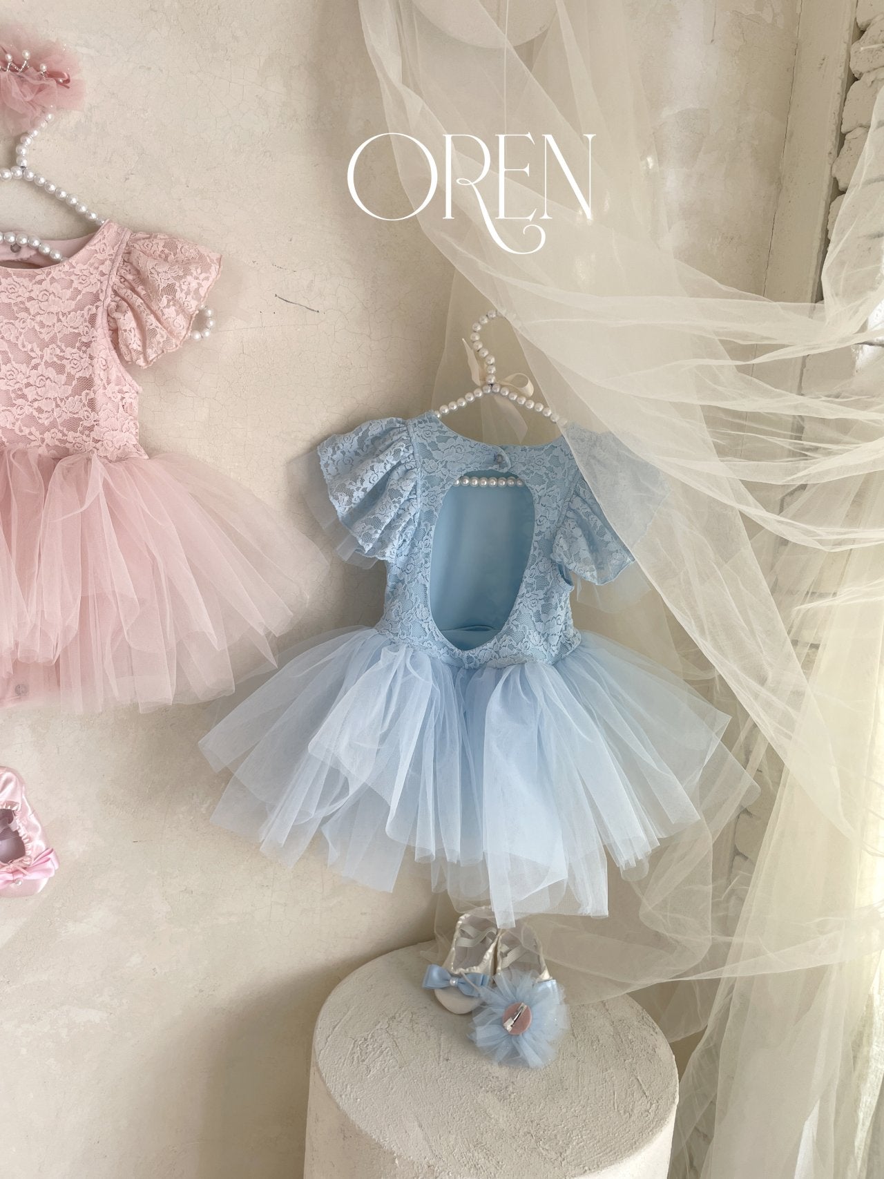 韓國童裝 25夏 | OR25259 Tinkerbell lace ballet kids dress