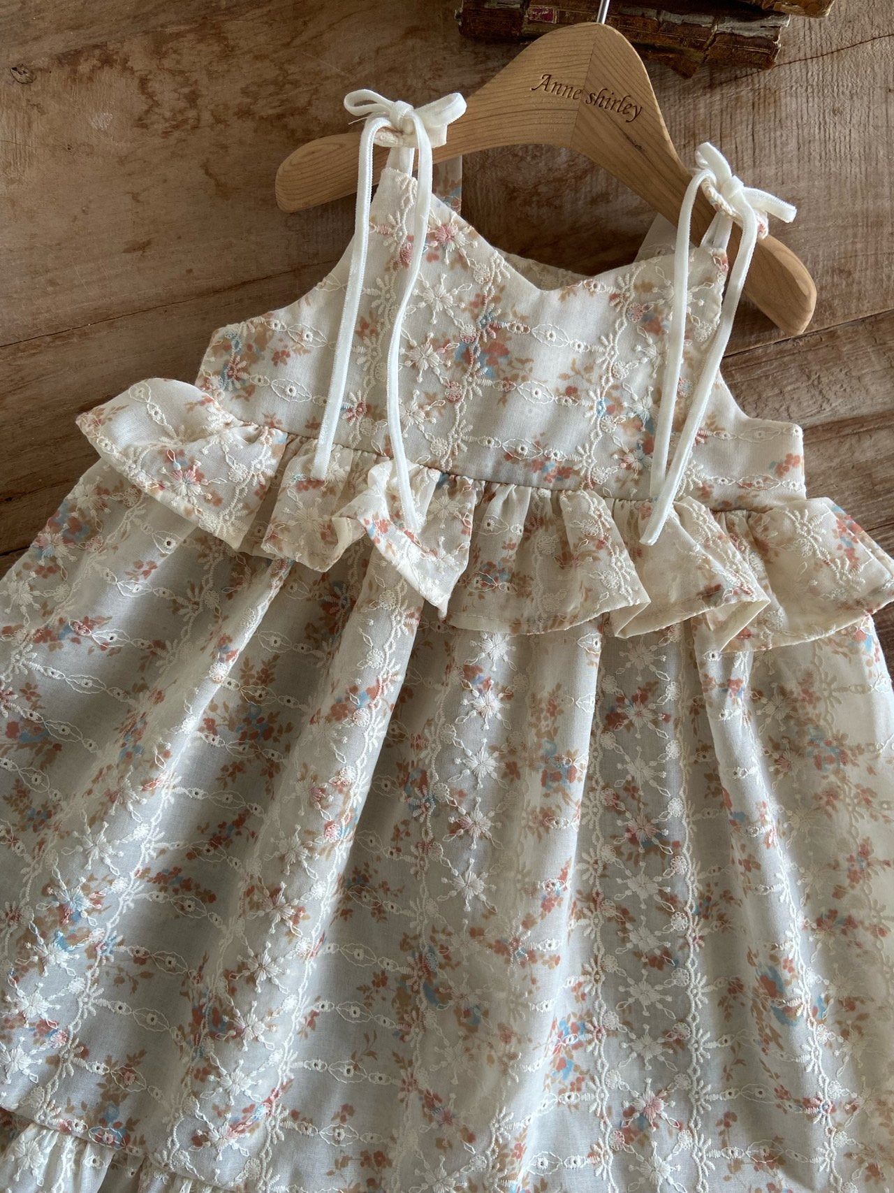 韓國童裝 26夏| AN02 Blanc Floral Ruffle Dress 親子裝