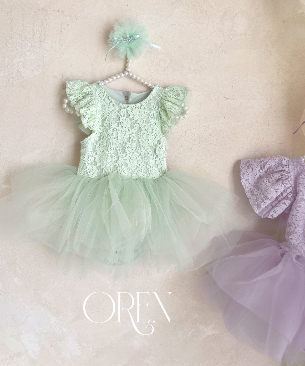 韓國童裝 25夏 | OR25259 Tinkerbell lace ballet kids dress