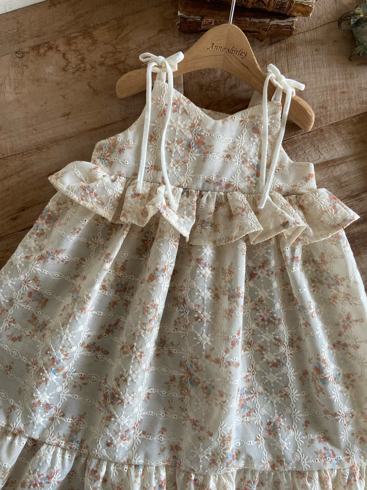 韓國童裝 26夏| AN02 Blanc Floral Ruffle Dress 親子裝