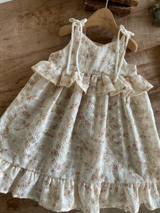 韓國童裝 26夏| AN02 Blanc Floral Ruffle Dress 親子裝