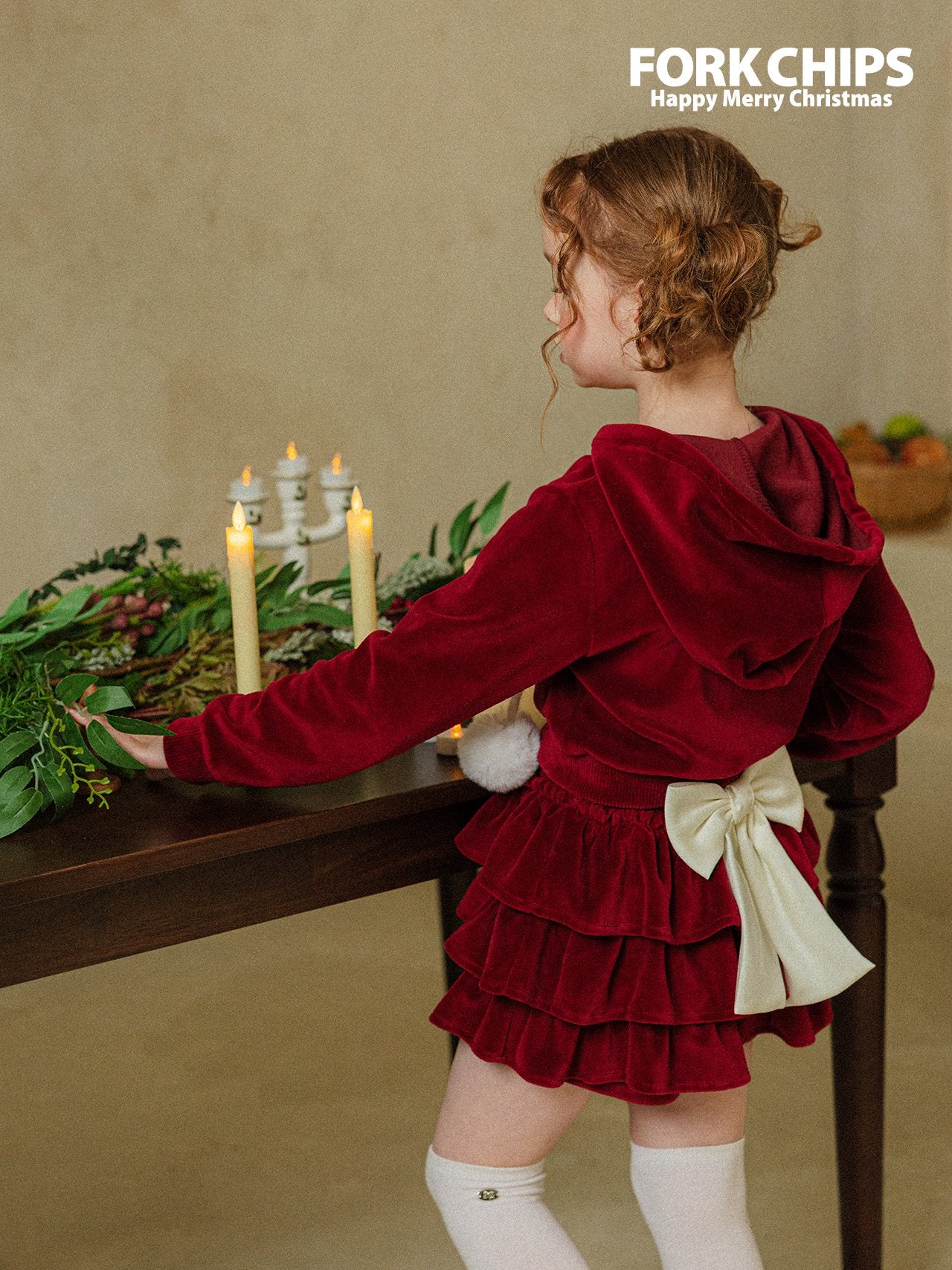 聖誕系列 Christmas | Mink ball hooded zip-up